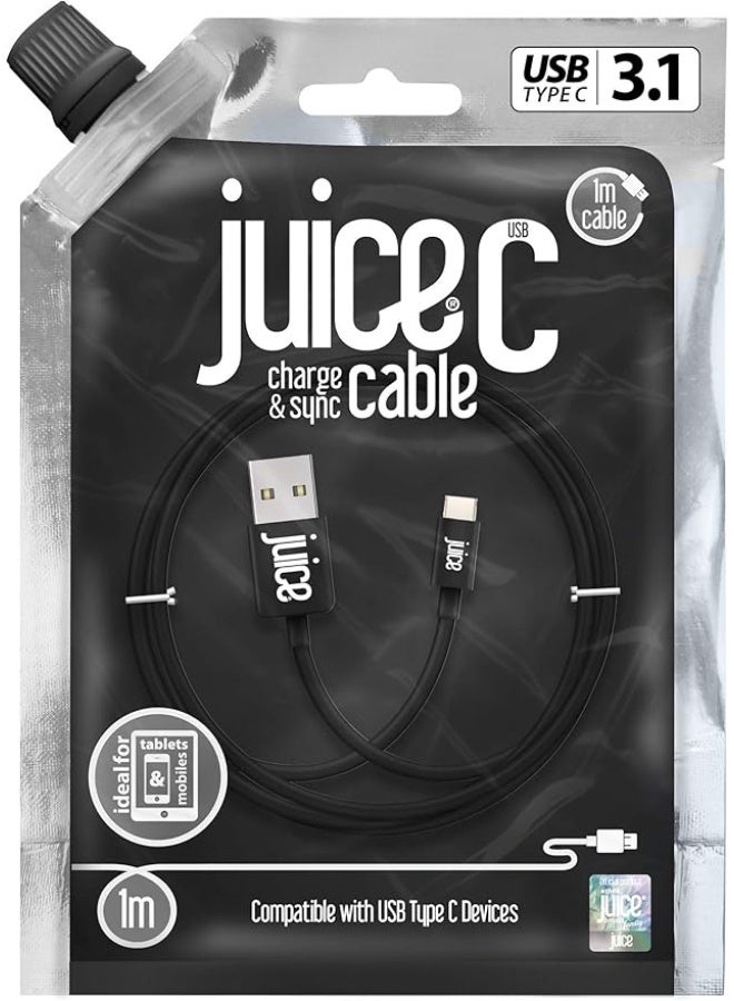 جوس كابل JUICE USB-A إلى Type C، مصنوع من مادة TPE معاد تدويرها بنسبة 100% ومعزّز للمتانة، يدعم الشحن ونقل البيانات، متوافق مع أحدث طرازات Samsung وHuawei وSony وiPhone، بالإضافة إلى الأجهزة اللوحية، وأجهزة الألعاب، وiPad Pro وiPad Air وiPad Mini، بطول 1 متر، باللون الأسود. - Image 4